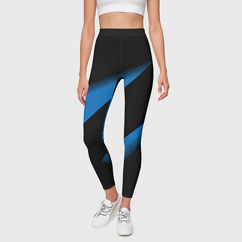 Женские легинсы Color blue black line / 3D-принт – фото 3