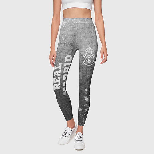 Женские легинсы Real Madrid - grey gradient вертикально / 3D-принт – фото 3