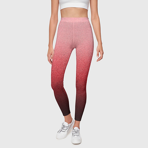 Женские легинсы Мягкий градиент красно-розовый текстура крошка / 3D-принт – фото 3