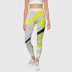 Леггинсы женские Color white light green, цвет: 3D-принт — фото 2