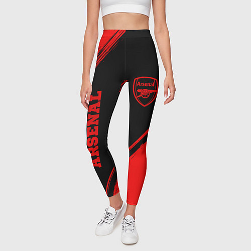 Женские легинсы Arsenal - red gradient вертикально / 3D-принт – фото 3