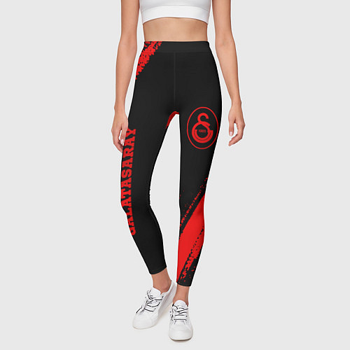 Женские легинсы Galatasaray - red gradient вертикально / 3D-принт – фото 3