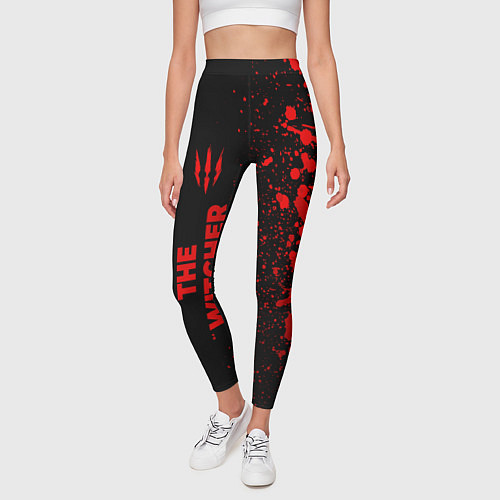 Женские легинсы The Witcher - red gradient по-вертикали / 3D-принт – фото 3