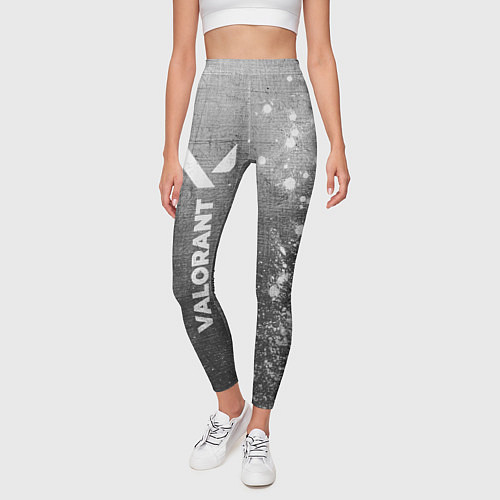Женские легинсы Valorant - grey gradient по-вертикали / 3D-принт – фото 3