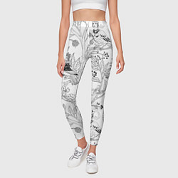 Леггинсы женские Птицы Сирин, цвет: 3D-принт — фото 2