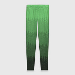 Леггинсы женские Зеленый градиент текстурные полосы, цвет: 3D-принт