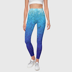 Леггинсы женские Сине-голубой градиент текстура, цвет: 3D-принт — фото 2