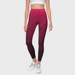 Леггинсы женские Текстурный тёмно-розовый градиент, цвет: 3D-принт — фото 2