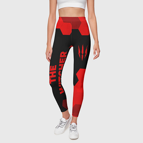 Женские легинсы The Witcher - red gradient вертикально / 3D-принт – фото 3