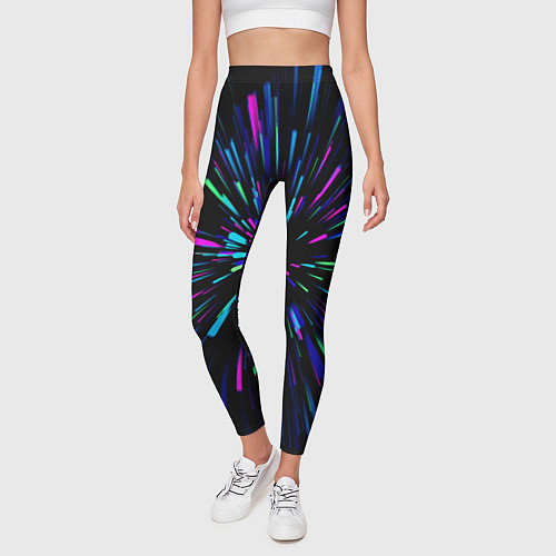 Женские легинсы Neon rods / 3D-принт – фото 3