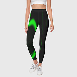 Леггинсы женские Color green light green black, цвет: 3D-принт — фото 2