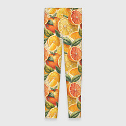 Леггинсы женские Апельсиновый фреш сочные дольки, цвет: 3D-принт