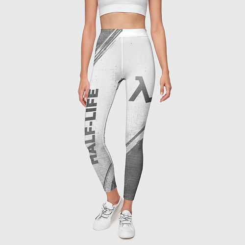 Женские легинсы Half-Life - white gradient вертикально / 3D-принт – фото 3