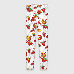 Женские легинсы Русский народный орнамент в стиле росписей Северно