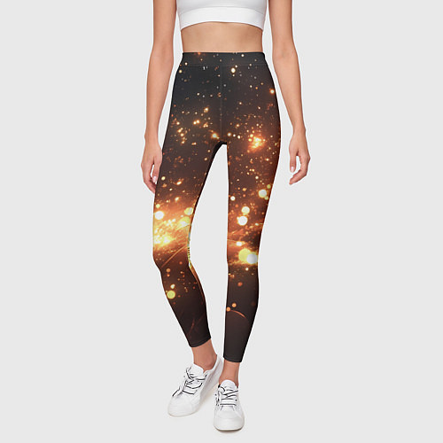 Женские легинсы Искры и огоньки текстура / 3D-принт – фото 3