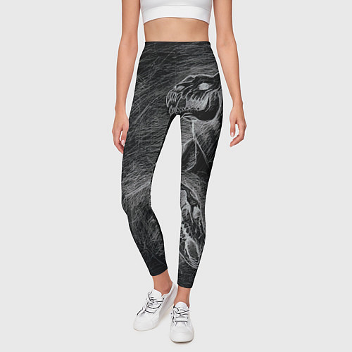Женские легинсы Черепа лошадей - эскиз / 3D-принт – фото 3