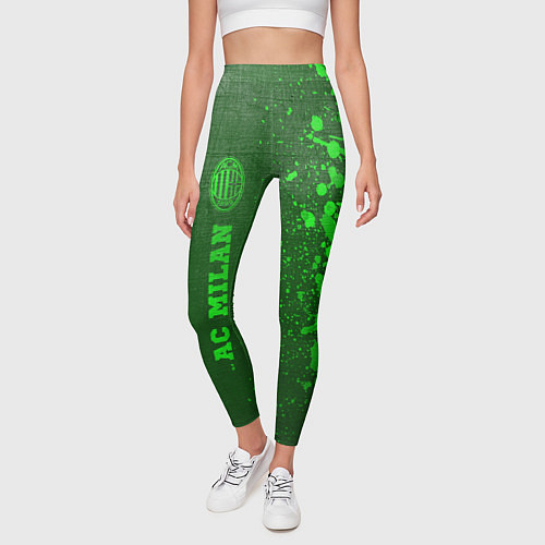 Женские легинсы AC Milan - green gradient по-вертикали / 3D-принт – фото 3