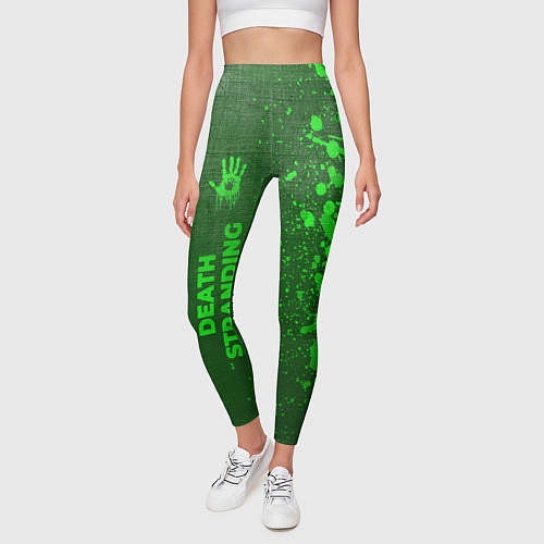Женские легинсы Death Stranding - green gradient по-вертикали / 3D-принт – фото 3