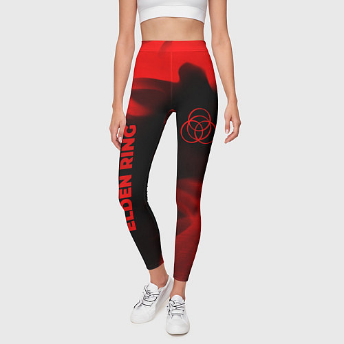 Женские легинсы Elden Ring - red gradient вертикально / 3D-принт – фото 3