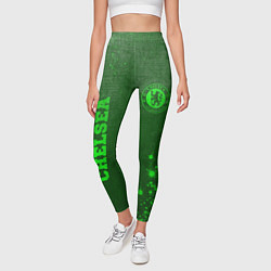 Леггинсы женские Chelsea - green gradient вертикально, цвет: 3D-принт — фото 2
