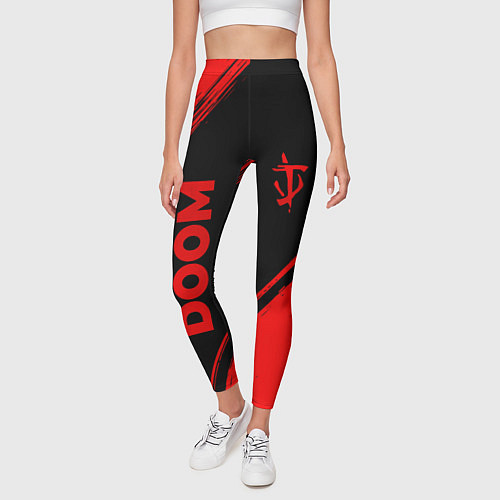 Женские легинсы Doom - red gradient вертикально / 3D-принт – фото 3