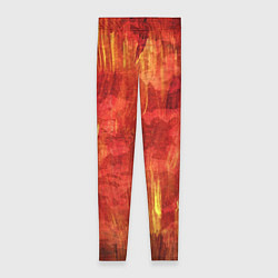Леггинсы женские Абстракция - red paint strokes with splashes of ye, цвет: 3D-принт