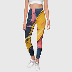 Леггинсы женские Мазки акриловой краски, цвет: 3D-принт — фото 2