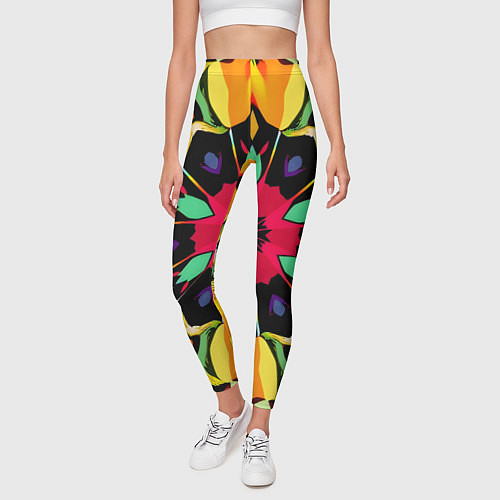 Женские легинсы Салатовый калейдоскоп / 3D-принт – фото 3