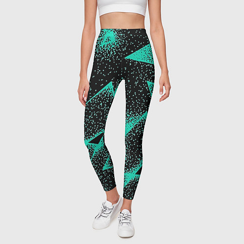 Женские легинсы The triangle is light blue / 3D-принт – фото 3