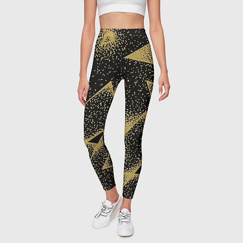 Женские легинсы Triangle yellow with dots / 3D-принт – фото 3