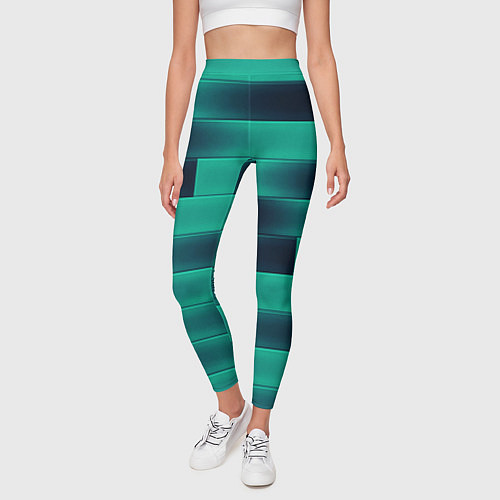 Женские легинсы Color light blue square / 3D-принт – фото 3