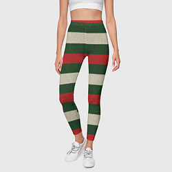 Леггинсы женские Цветные лини текстура ткани, цвет: 3D-принт — фото 2