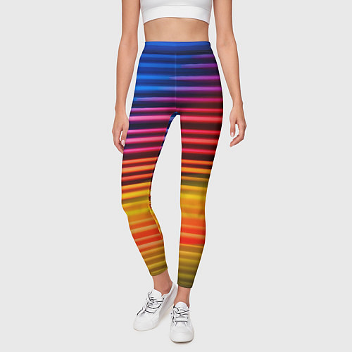 Женские легинсы Полосатый градиент / 3D-принт – фото 3