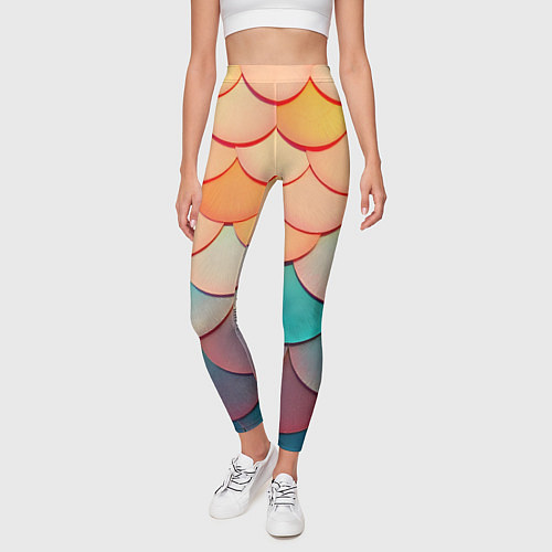 Женские легинсы Радужная чешуя / 3D-принт – фото 3
