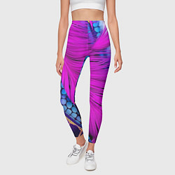 Леггинсы женские Чешуя и розовое перо, цвет: 3D-принт — фото 2