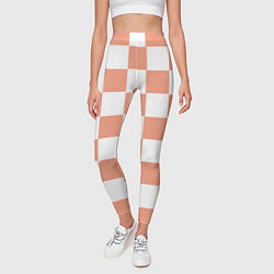 Леггинсы женские Квадраты оранжевые, цвет: 3D-принт — фото 2