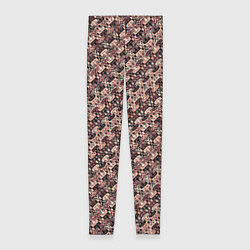 Леггинсы женские Тёмный розовый полосы узоры, цвет: 3D-принт