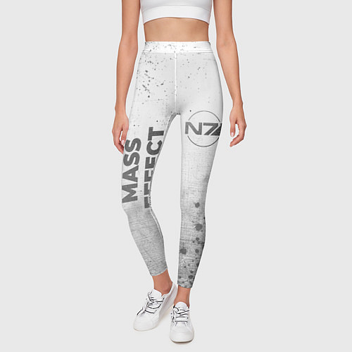 Женские легинсы Mass Effect - white gradient вертикально / 3D-принт – фото 3