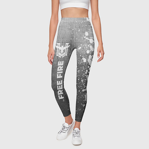 Женские легинсы Free Fire - grey gradient по-вертикали / 3D-принт – фото 3