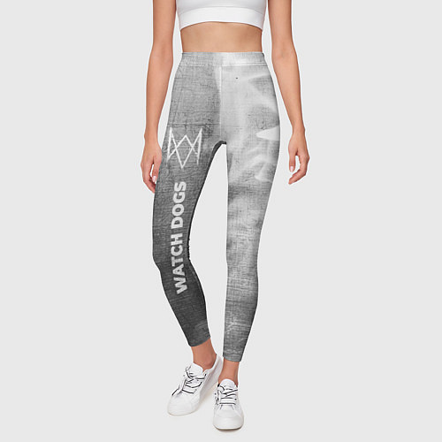 Женские легинсы Watch Dogs - grey gradient по-вертикали / 3D-принт – фото 3