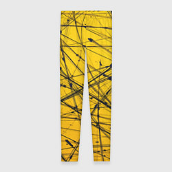 Женские легинсы Черные штрихи на желтом