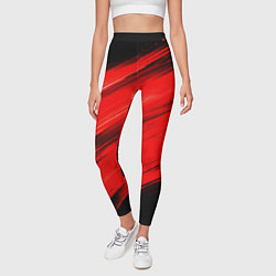 Леггинсы женские Красные мазги краски на черном, цвет: 3D-принт — фото 2