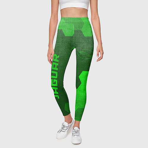 Женские легинсы Jaguar - green gradient вертикально / 3D-принт – фото 3