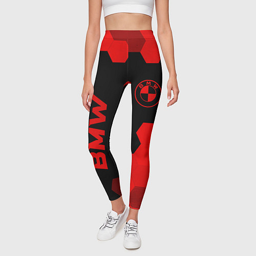 Женские легинсы BMW - red gradient вертикально / 3D-принт – фото 3