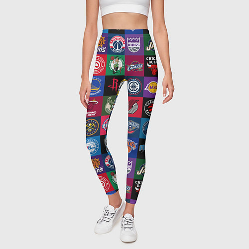 Женские легинсы Команды НБА разноцветные / 3D-принт – фото 3