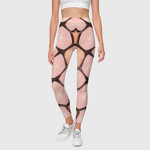 Женские легинсы Розовые пятна жирафа / 3D-принт – фото 3