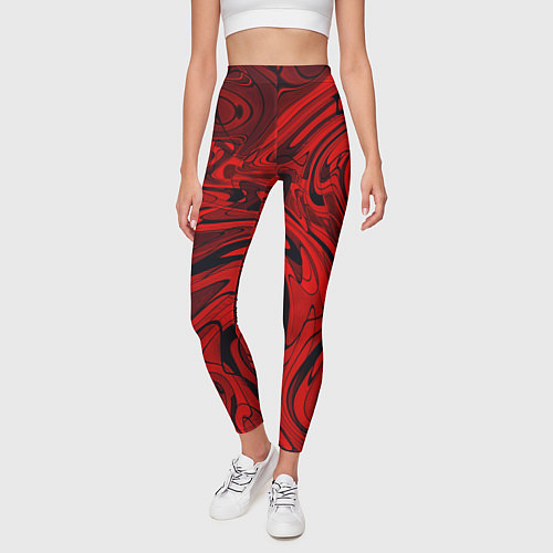 Женские легинсы Красный смешение пластика / 3D-принт – фото 3