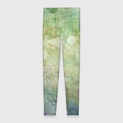 Женские легинсы Абстракция - faded spots on a green background