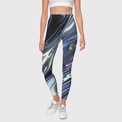Леггинсы женские Серебро жидкий металл, цвет: 3D-принт — фото 2