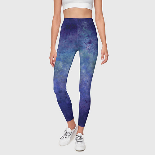 Женские легинсы Абстракция - blue tunnel / 3D-принт – фото 3